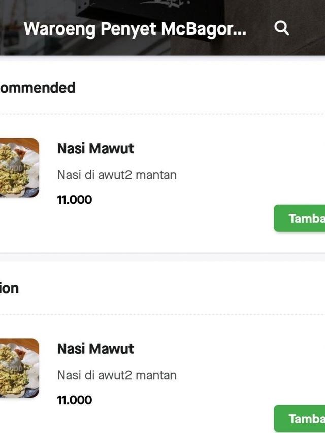 8 Potret Deskripsi Menu Makanan di Ojek Online Ini Bikin Geleng Kepala