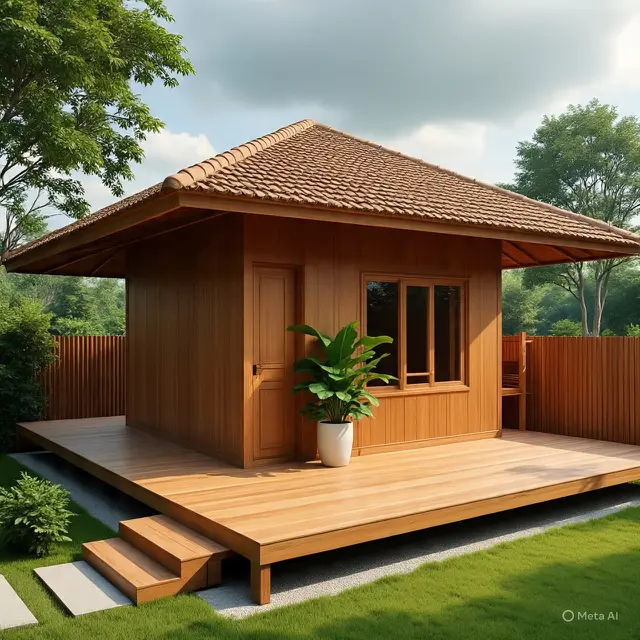 Rumah di desa estetik. (Liputan6.com/MetaAI)