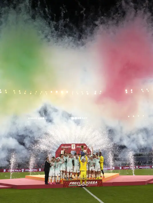 Inter Milan menahbiskan diri sebagai juara Coppa Italia 2022/2023. (AP Photo/Andrew Medichini)