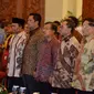 Selain Jusuf Kalla, juga tampak hadir Ketua MPR Zulkifli Hasan, Wakil Ketua MPR Hidayat Nur Wahid, EE Mangindaan, Mahyudin, Oesman Sapta, Jakarta, Senin (10/11/2014). (Liputan6.com/Andrian M Tunay)