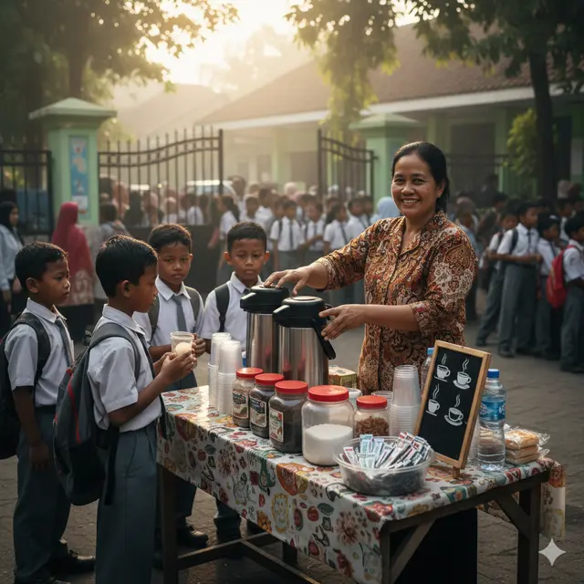 Ide Jualan untuk Ibu-Ibu saat Antar Jemput Anak Sekolah (Foto: Gemini AI)