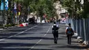 Jelang upacara pembukaan Olimpiade 2024, pengamanan di sebagian besar wilayah kota Paris diperketat. (EMMANUEL DUNAND/AFP)