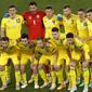 Timnas Ukraina berpose jelang pertandingan babak perempat final Euro 2020 melawan Inggris di Stadion Olimpico, Roma. Minggu (4/7/2021). (Foto: AFP/Pool/Alessandro Garofalo)