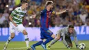 Grup C - Lionel Messi cetak hat-trick, Barcelona secara meyakinkan menaklukkan Celtic 7-0. Hasil postif juga diraih pesaing Barca, Manchester City yang menang 4-0 atas wakil Jerman, Borussi M'Gladbach. (AFP/Josep Lago)