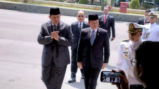 SBY hingga JK Melayat Eks Menhan Juwono Sudarsono di Kemhan