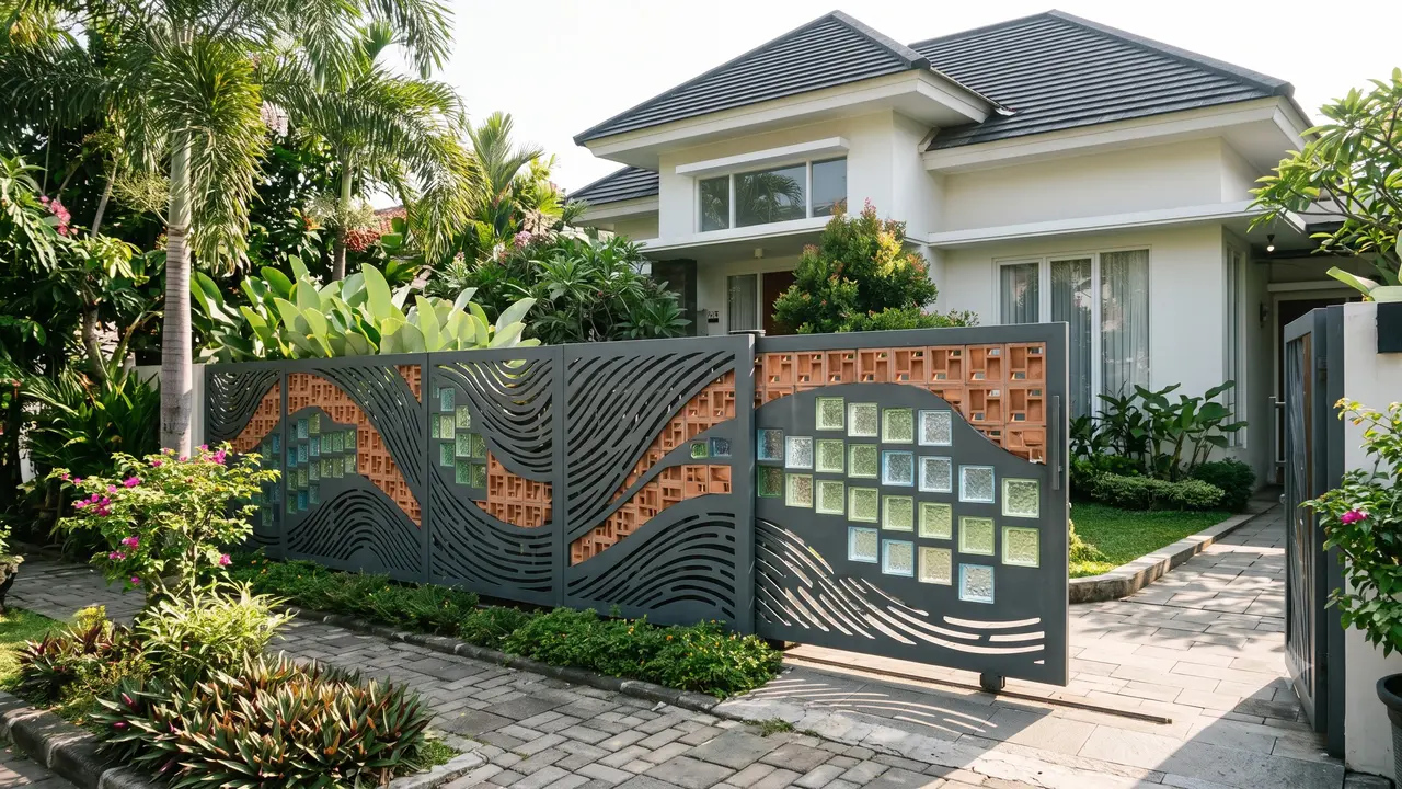 Inspirasi Pagar Laser Cut Kombinasi Roster Kaca