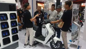 Sepeda Motor Listrik Honda EM1 e: di JFK 2024. Credit: AHM