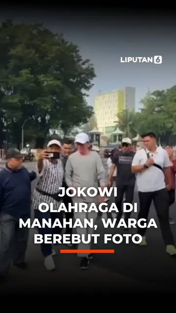 Jokowi Olahraga di Manahan, Warga Berebut Foto