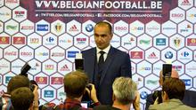 Pelatih asal Spanyol, Roberto Martinez, diperkenalkan sebagai pelatih baru timnas Belgia di Brussels, Belgia, Kamis (4/8/2016). Mantan pelatih Everton itu menggantikan posisi Marc Wilmots yang dipecat usai Piala Eropa 2016. (AP/Virginia Mayo)