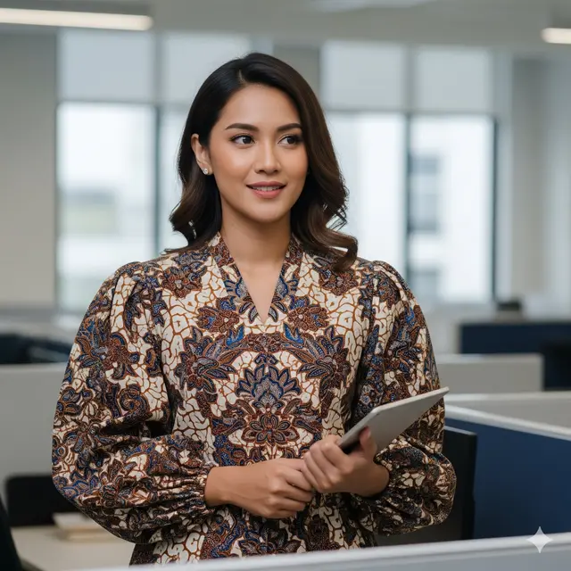 Atasan Batik Lengan Balon (Puffy Sleeves)