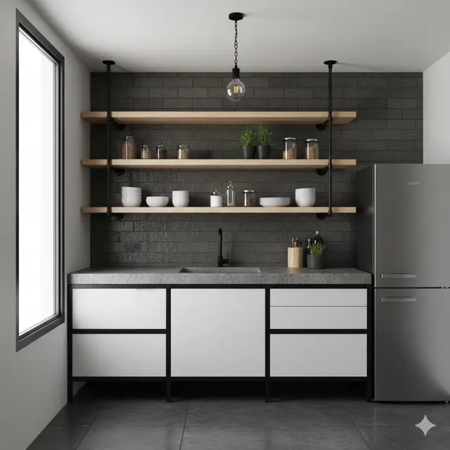 Desain Dapur Kecil di Rumah Subsidi. Gemini