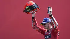 Ini menjadi modal bagus bagi Bagnaia jelang jeda paruh musim MotoGP 2023. (AP Photo/Peter Dejong)