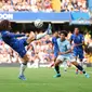 Manchester City meraih kemenangan 2-0 atas Chelsea pada laga pekan perdana Premier League musim ini di Stamford Bridge, Minggu (19/08/2024) malam WIB. Satu dari dua gol kemenangan City disarangkan Erling Haaland. (AFP/Adrian Dennis)