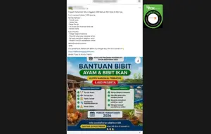 Cek Fakta: Hoaks Link Pendaftaran Bantuan Bibit Ayam dan Ikan dari Pemerintah