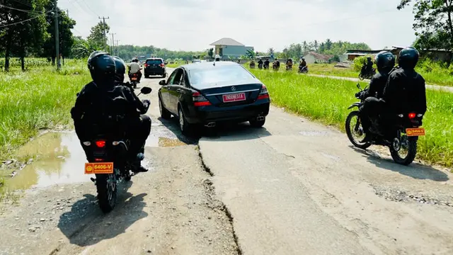 Seperti Ini Kondisi Ruas Jalan di Kabupaten Lampung Selatan saat Dilewati Presiden Jokowi
