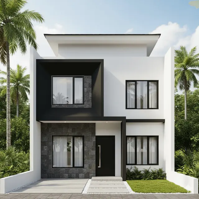 Desain Rumah Sederhana Ukuran 6x10 Meter Tampak Depan by Gemini