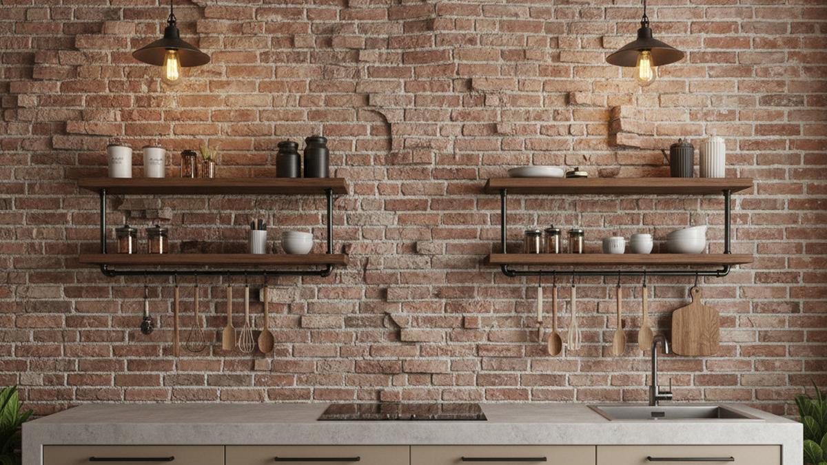 10 Inspirasi Dapur Sederhana dengan Dinding Bata Ekspos, Ide Desain Rustik yang Estetik