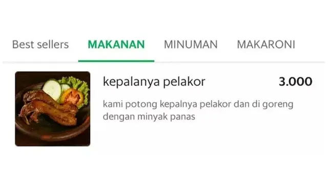 6 Nama Makanan di Aplikasi Ojol Bak Ungkapan Perasaan Ini Bikin Baper