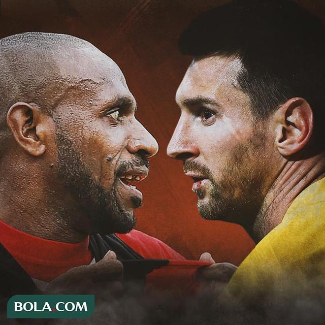 Ilustrasi - Boaz Solossa dan Lionel Messi