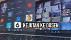 Kejutan spesial diberikan mahasiswa untuk dosennya ketika sedang mengajar lewat kelas online.
