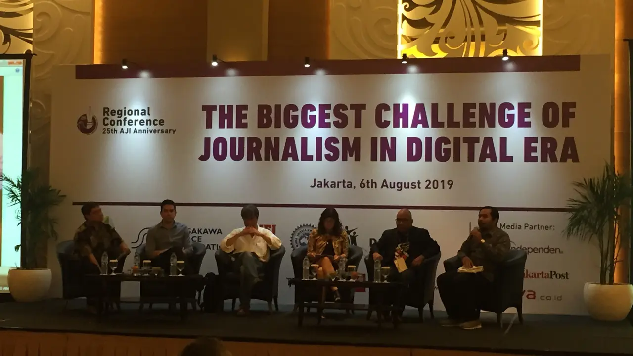 Regional Conference yang dihelat oleh Aliansi Jurnalis Independen di Hotel JS Luwansa, Jakarta, Selasa (6/8/2019).
