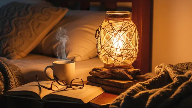 DIY Lampu Tidur dari Barang Bekas. Foto: AI Generated