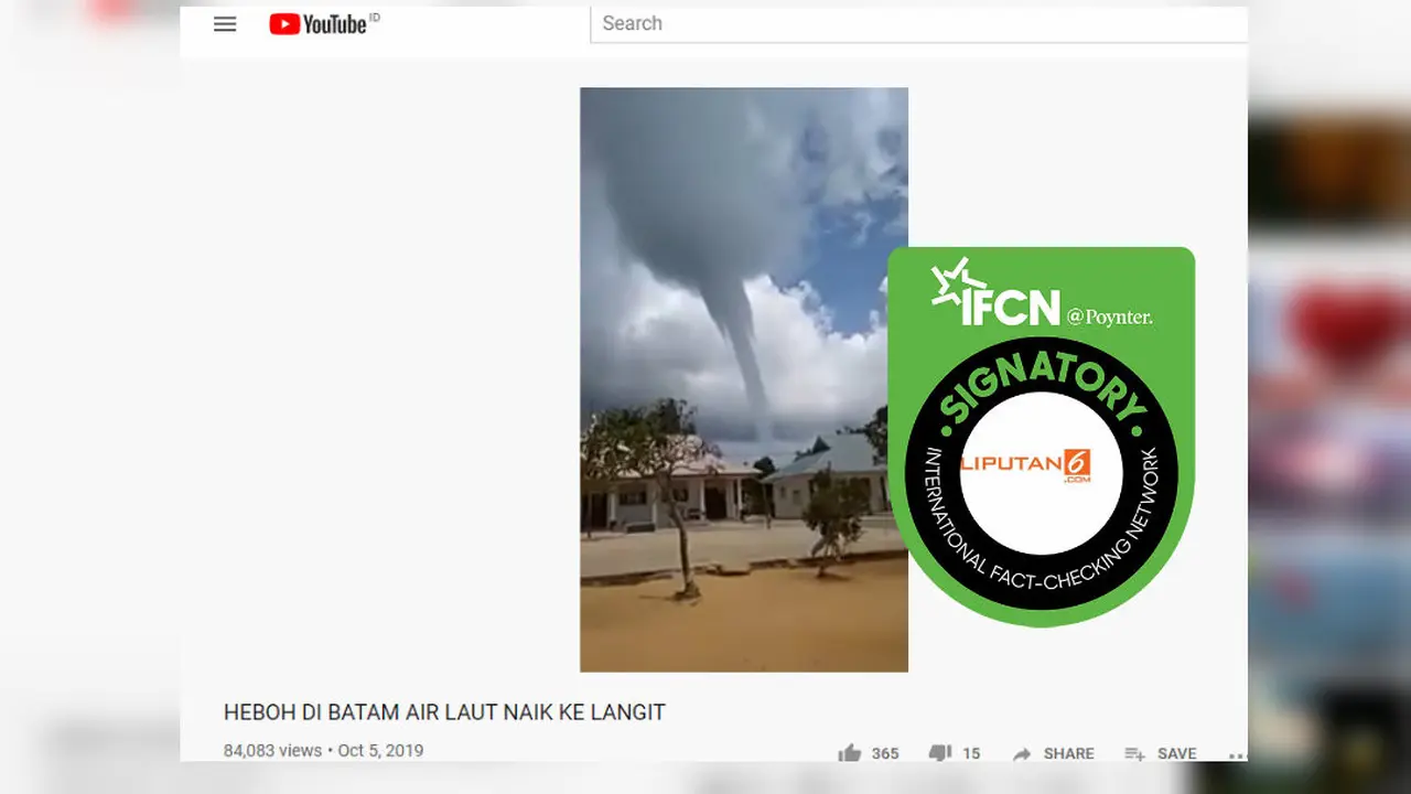 [Cek Fakta] Viral Video Heboh di Batam Air Laut Naik ke Langit, Faktanya?