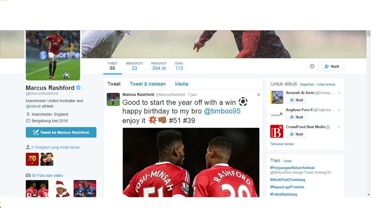 Pemain Manchester United, Marcus Rashford