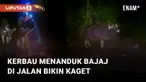 Aksi seekor kerbau menanduk bajaj di jalanan sepi mengundang perhatian