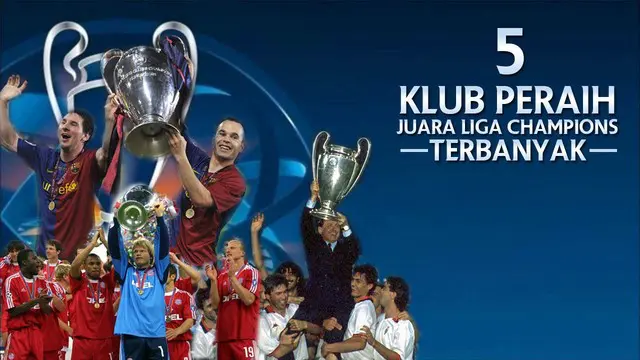 5 Klub Peraih Juara Liga Champions Terbanyak, Barcelona Urutan Ke-5