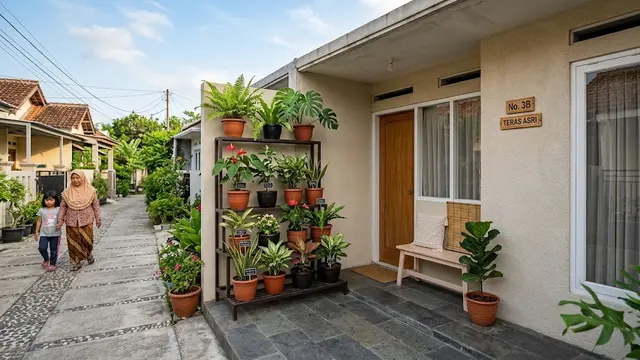 Desain Teras Minimalis Plus Taman Mini untuk Rumah Kecil