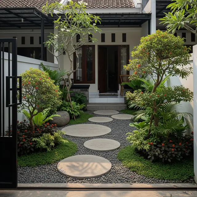 9 Model Kebun Rumah dengan Pijakan Batu ala Halaman Tempo Dulu, Ciptakan Pesona Klasik