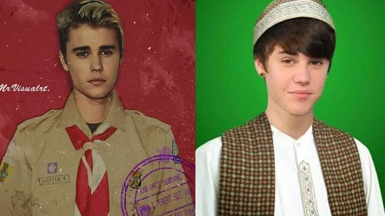 6 Editan Foto Justin Bieber Jika Menimba Ilmu di Indonesia Ini Kocak