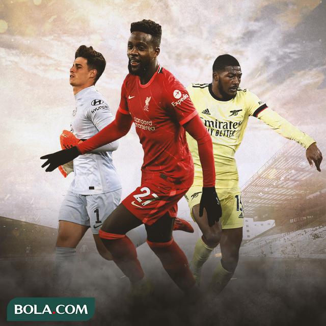 Ilustrasi - Kepa Arrizabalaga, Divock Origi, Ainsley Maitland-Niles