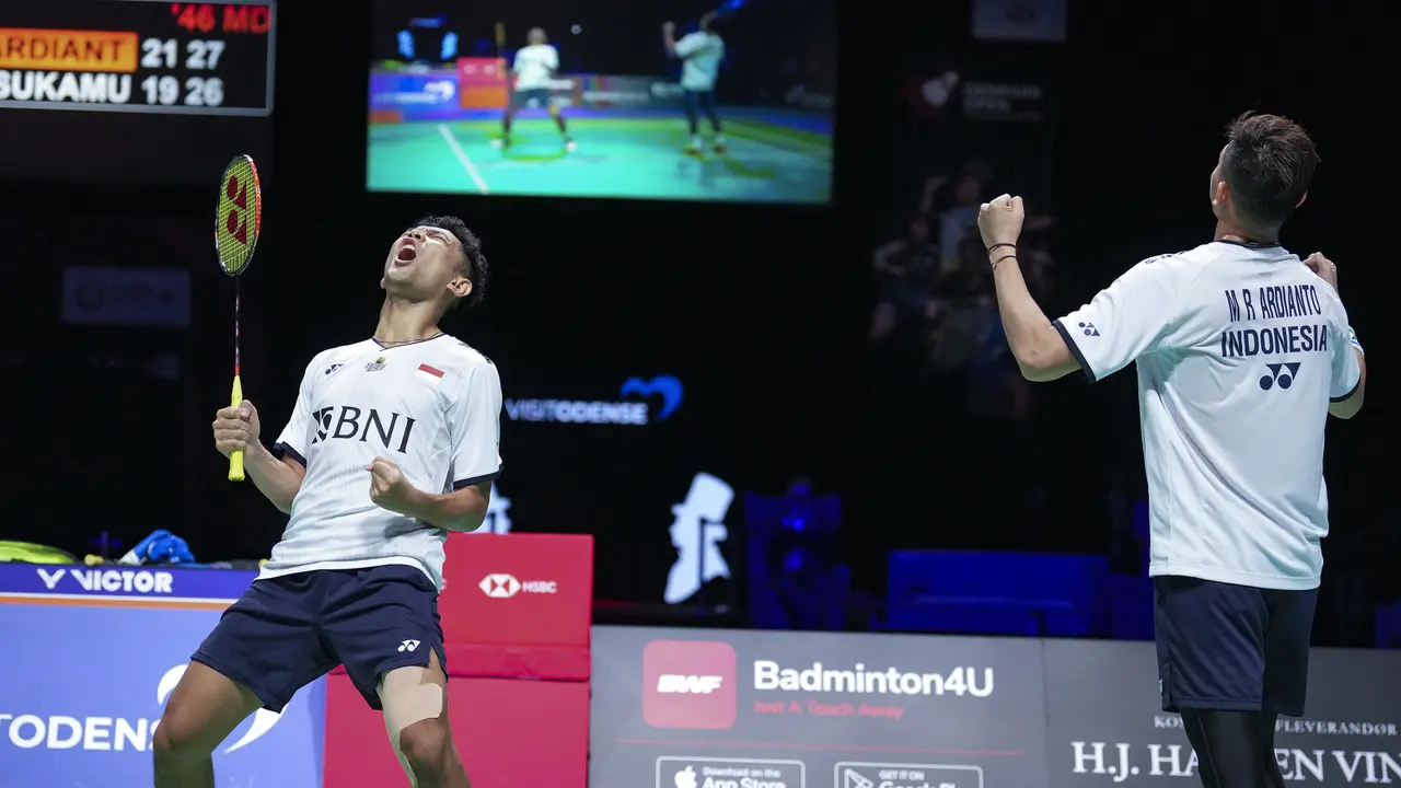 Foto: Menang Dramatis Atas The Minions, Fajar Alfian/ Muhammad Rian Ardianto Juara Denmark Open 2022