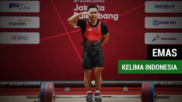 Lifter Indonesia, Eko Yuli Irawan, sukses menyumbangkan medali emas pada Asian Games 2018 setelah membukukan total angkatan 311 kilogram pada cabang angkat besi kelas 62 kg putra di JIExpo, Kemayoran, Jakarta, Selasa (21/8/2018).