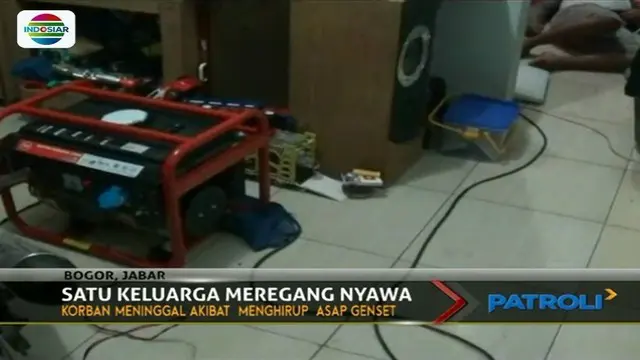 Diduga keracunan asap genset, satu keluarga di Bogor, Jawa Barat, meninggal dunia.