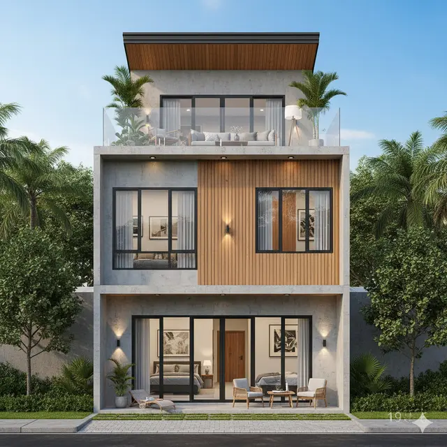 7 Model Rumah Kecil tapi Luas dengan Atap Datar Tinggi Bergaya Modern, Inspirasi Hunian Masa Kini