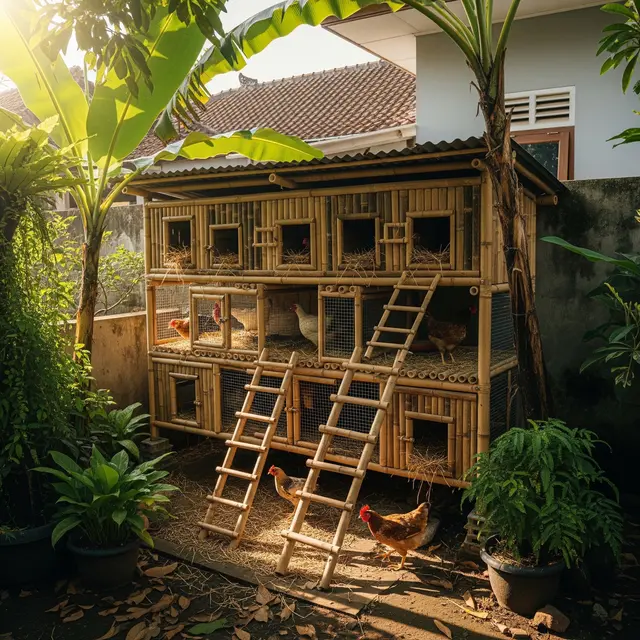 9 Desain Kandang Ayam Petelur dari Bambu Bekas, Sederhana tapi Fungsional