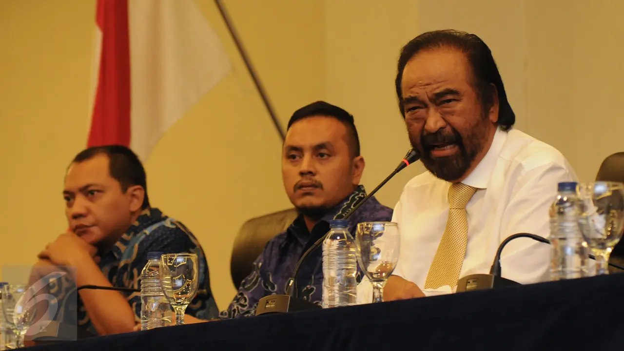 20151015-Surya Paloh Tanggapi Penetapan KPK atas Rio Capella-Jakarta