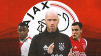 Ajax - Ryan Gravenberch, Erik Ten Hag, Nicolas Tagliafico (Bola.com/Adreanus Titus)