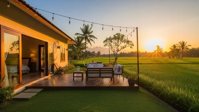 Halaman Terbuka Menghadap Hamparan Sawah