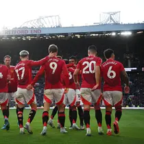 Selebrasi pemain Manchester United saat melawan Brentford di Liga Inggris (AFP)