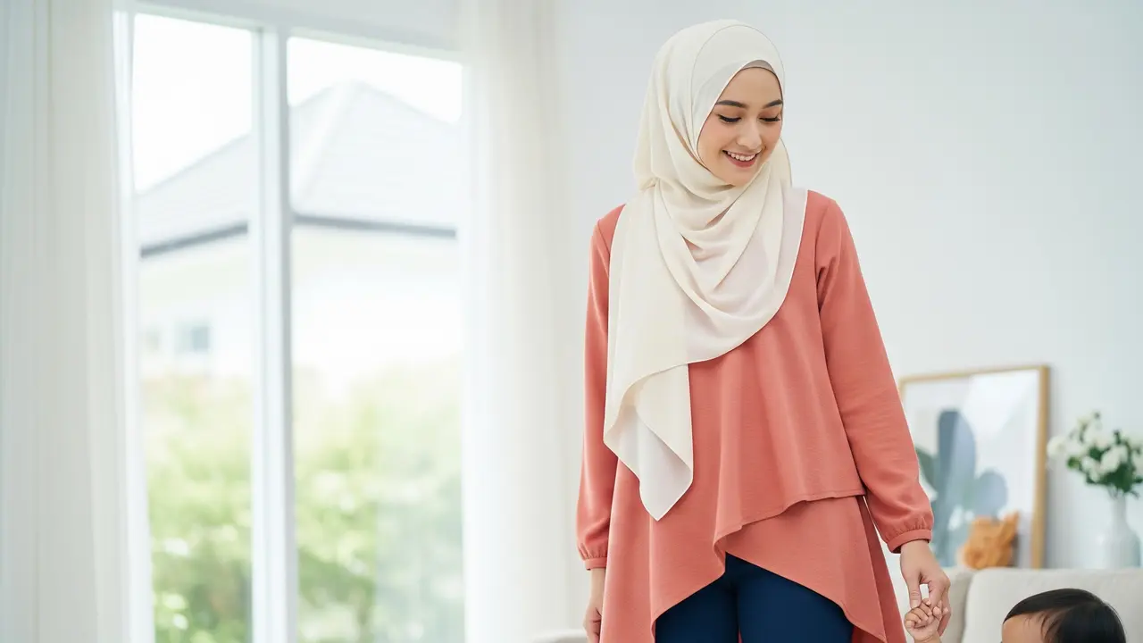 8 Inspirasi Tunik Lebaran Anti Pasaran untuk Ibu Muda Aktif, Stylish di Hari Raya