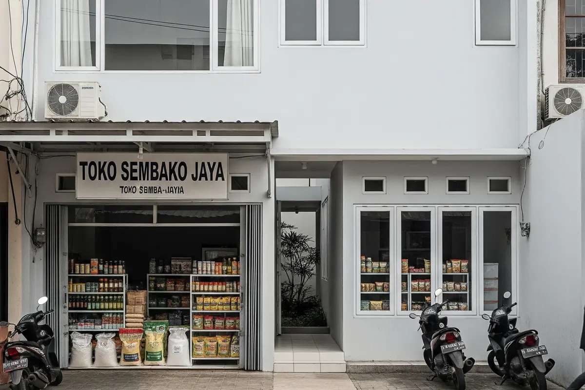 Rumah Minimalis dengan Ruko di Depan dan Hunian di Belakang