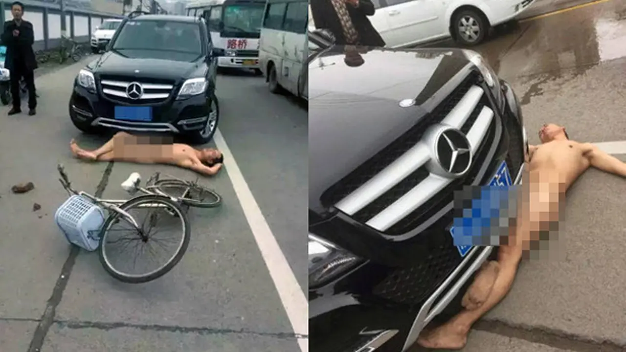 Demi Dapat Uang, Pria Ini Nekat Tabrakan Diri Sambil Bugil