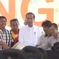 Presiden Joko Widodo saat meresmikan Proyek Strategis Nasional Bendungan Margatiga di Kabupaten Lampung Timur.  Foto : (Liputan6.com/Ardi).