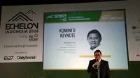 Menkominfo Rudiantara memberikan keynote speech dalam acara Echelon Indonesia 2016, Selasa (5/4/2016). (Liputan6.com/Agustin Setyo Wardani).