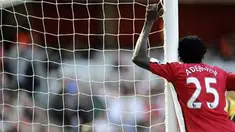 Arsenal's Emmanuel Adebayor during the game against Manchester City during the Premiership match at Emirates Stadium in London on April 4, 2009. AFP PHOTO/Adrian Dennis