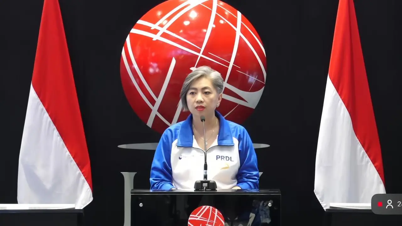 Direktur Utama PT Prodia Diagnostic Line Tbk Cristina Sandjaja dalam seremoni pencatatan perdana saham di BEI, pada Kamis (9/7/2026). (Liputan6.com/Tira)